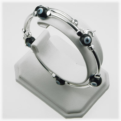 Silver Plated, Evil Eye Fashion Bracelet